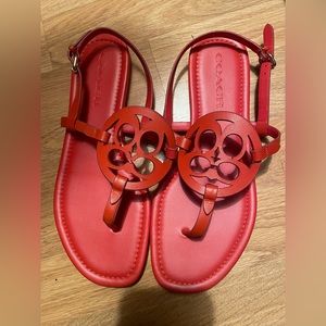 Red Coach sandals size 7